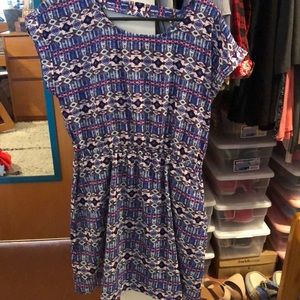 Blue patterned dress with pockets